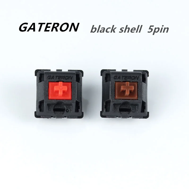 10pcs/lot Original Gateron 5 Pins Mechanical Keyboard Switches Red Brown Switch Black Shell
