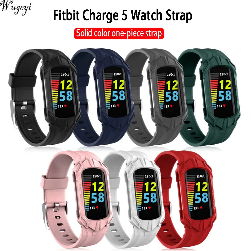Ремешок для смарт-часов Fitbit Charge 5 модный ремешок зарядного устройства однотонный