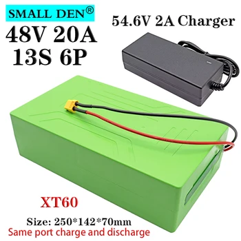 

48V 20Ah 18650 li-ion battery pack 13S6P Same port XT60 E-bike battery 1000W motor With portable waterproof box+54.6V 2A Charger
