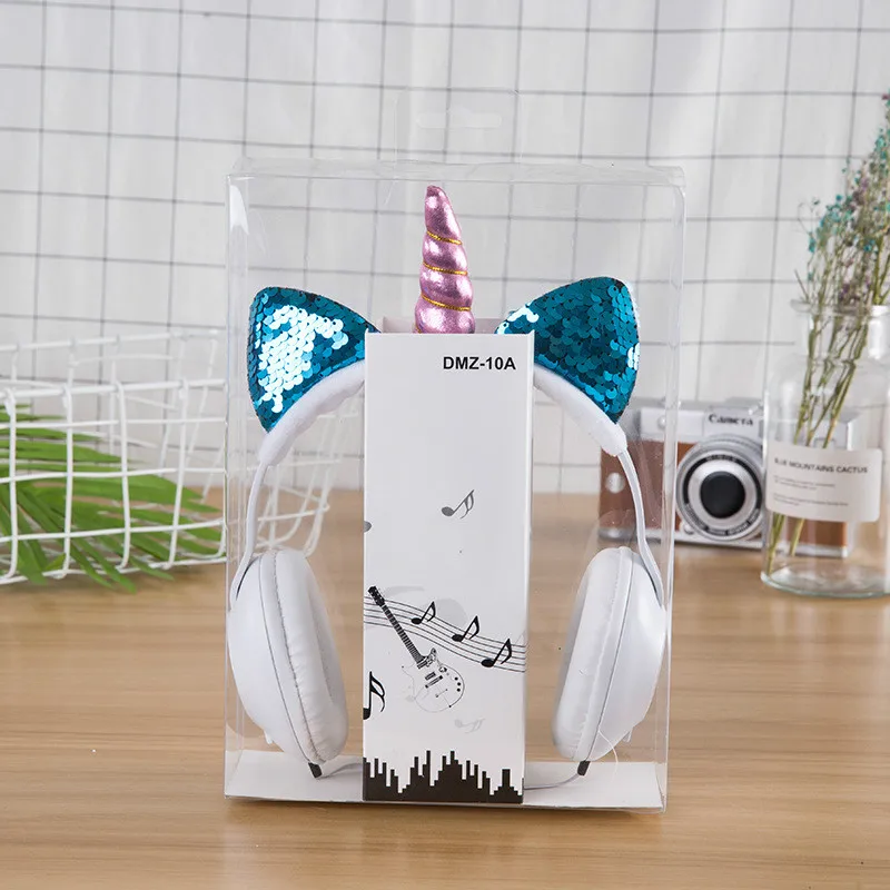 Unicorn Headphones Cartoon Fashion Headsets for Kids Girls Music Stereo Phone Game Earphones Children Christmas Brithday Gifts