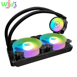 Enfriador de ordenador RGB, ventilador de CPU, radiador refrigerado por agua 240, ventilador de refrigeración Liguid integrado de doble drenaje