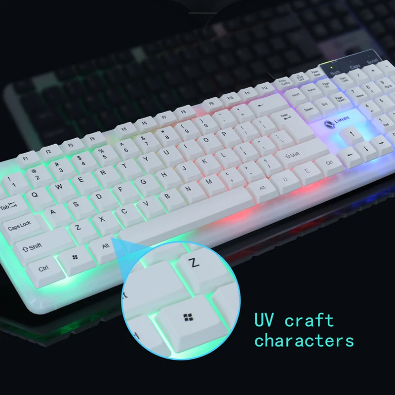 Mechanical Feel Keyboard Gaming Wired Mouse Sets 104 Button Illuminate Keyboard With Backlight PC Key board LED Keybord Mause