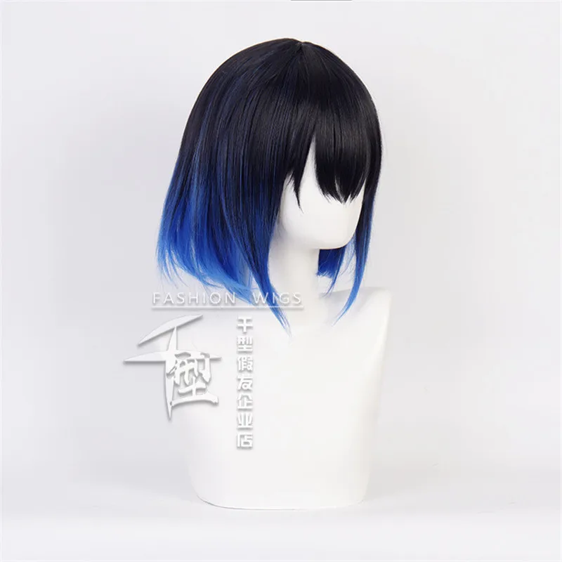 Hashibira Inosuke Short Blue Ombre Wig Demon Slayer Kimetsu no Yaiba Heat Resistant Hair Cosplay Costume Wigs + Free Wig Cap Hashibira Inosuke Short Blue Ombre Wig Demon Slayer Kimetsu no Yaiba Heat Resistant Hair Cosplay Costume Wigs + Free Wig Cap