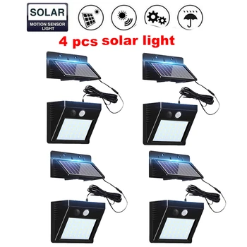 

2/4pcs 100/56/30 LED Outdoor Solar Wall Light PIR Motion Sensor Solar Lamp Waterproof Infrared Sensor Garden Light split mount i