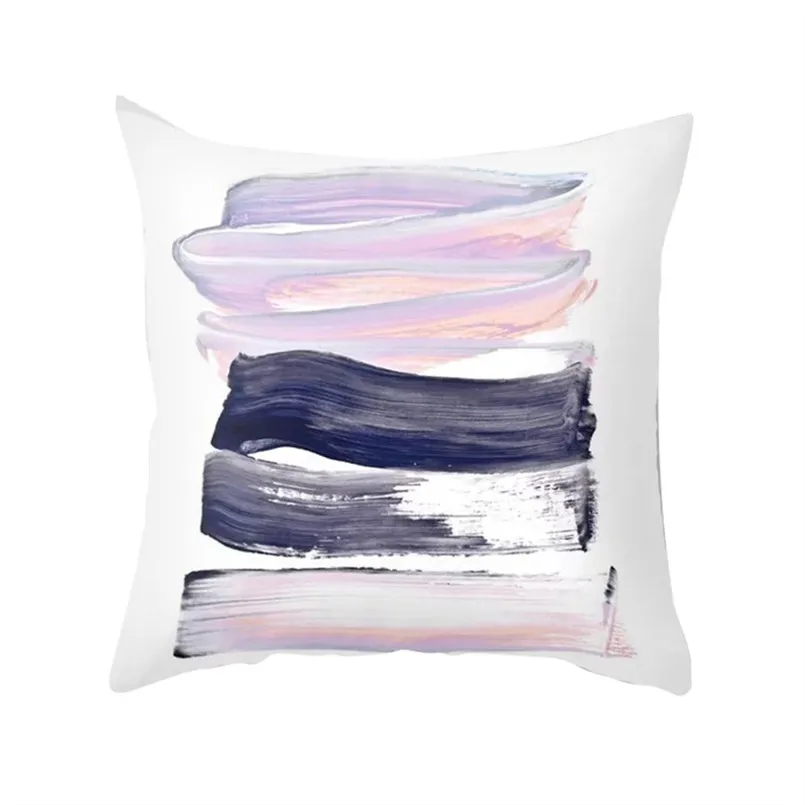 Oil painting hug pillowcase abstract geometric oil painting series ultra-short pillowcase breathable soft pillow naruto 30S17 (12)