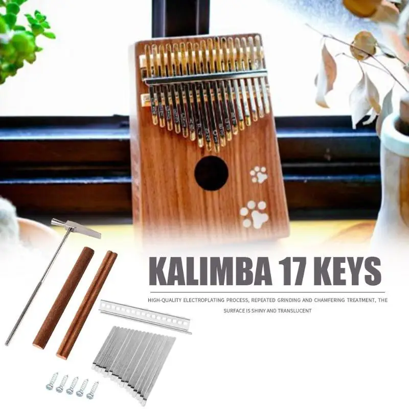 17 клавиш Kalimba палец пианино DIY ключи+ мост+ Тюнинг Комплект молотков аксессуары для музыкальных инструментов