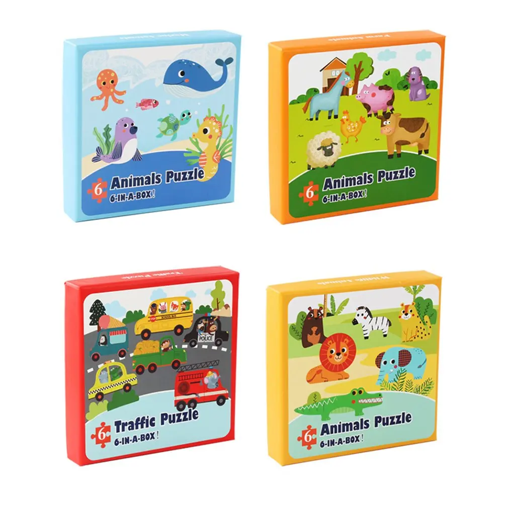 Wooden Puzzle Kids Toy Baby Wooden Jigsaw Puzzles Cartoon Dinosaur Animal Early Educational Toys for Children