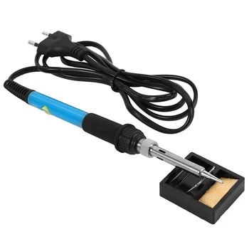 

60W 220V Electric Soldering Iron Kit With 5 Tips Power Switch Adjustable Temperature Welding Tool Eu Plug For Electronics Work