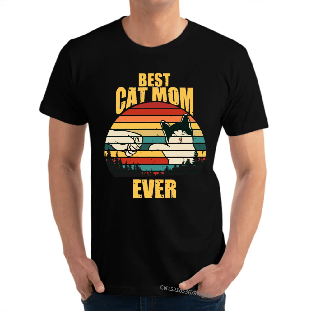 Best Cat Dad Ever Cat Daddy Vintage T Shirts Lover Father Camisa 100% Premium Cotton Funny Cat Best Birthday Tshirt for Men