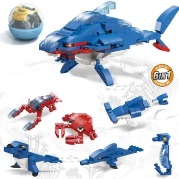 

hot sale under sea shark mini 3d blocks education toys for children 6 in 1