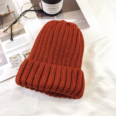 caramel colour Новая осенняя и зимняя шапка из шерстяного материала, женская ветрозащитная теплая шапка, Уличная Повседневная шапка, мужская вязаная шапка, шапка женска, утолщенная - Цвет: caramel colour