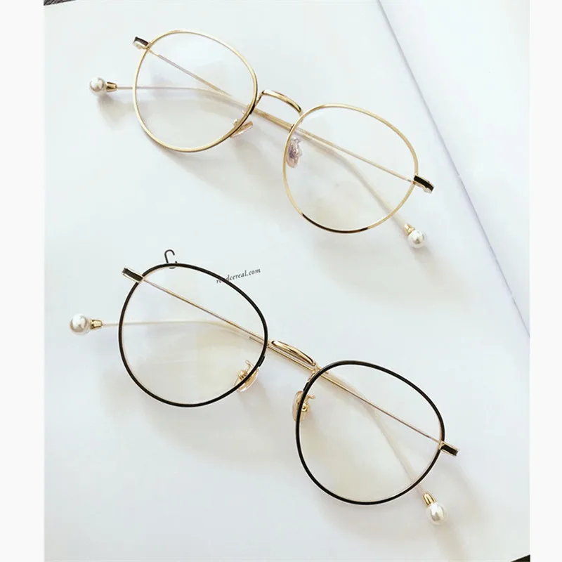 

New Designer Woman Glasses Optical Frames Metal Round Glasses Frame Clear lens Eyeware Black Silver Gold Eye Glass