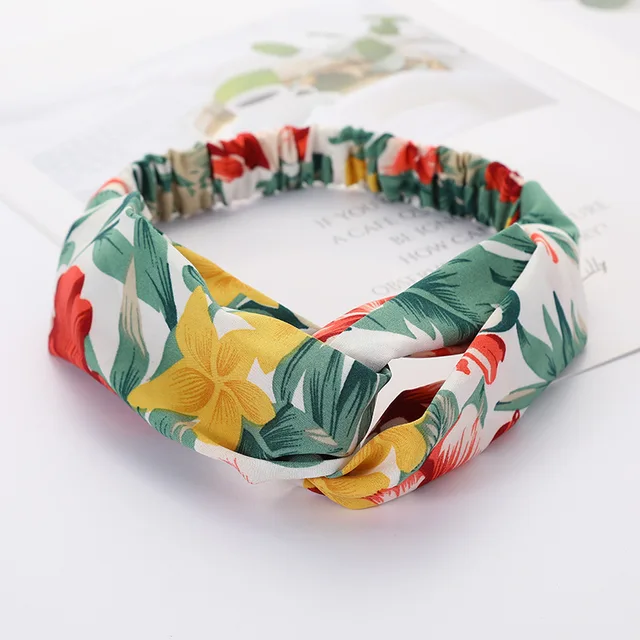 Women Cross Solid color Hair Bands Girls Print Flower Headbands Fashion Turban Make up Hair Accessories FD127 DYZ2