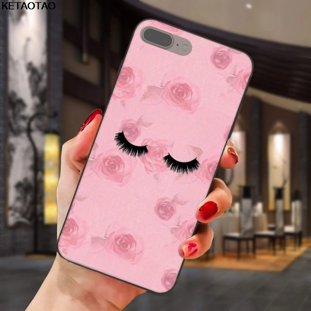 Черный KETAOTAO Модный чехол для телефона с изображением глаз Chiara Ferragni для iPhone 4 SE 5C 5S 6 s 7 8 Plus X XS XR 11 Pro Чехол из мягкого ТПУ резины силикона - Цвет: Черный
