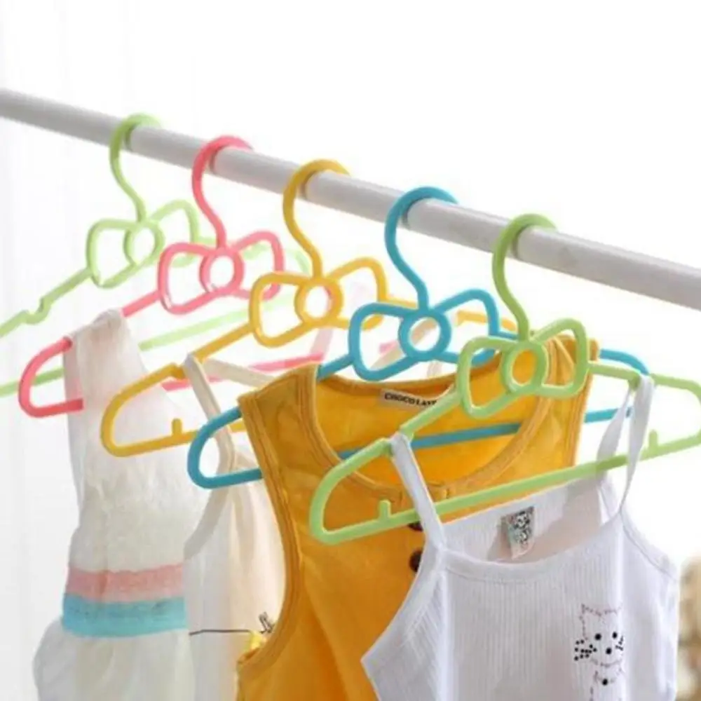 Portable Cute Clothes Hanger Kid Baby Clothes Coat Plastic Hangers Hook