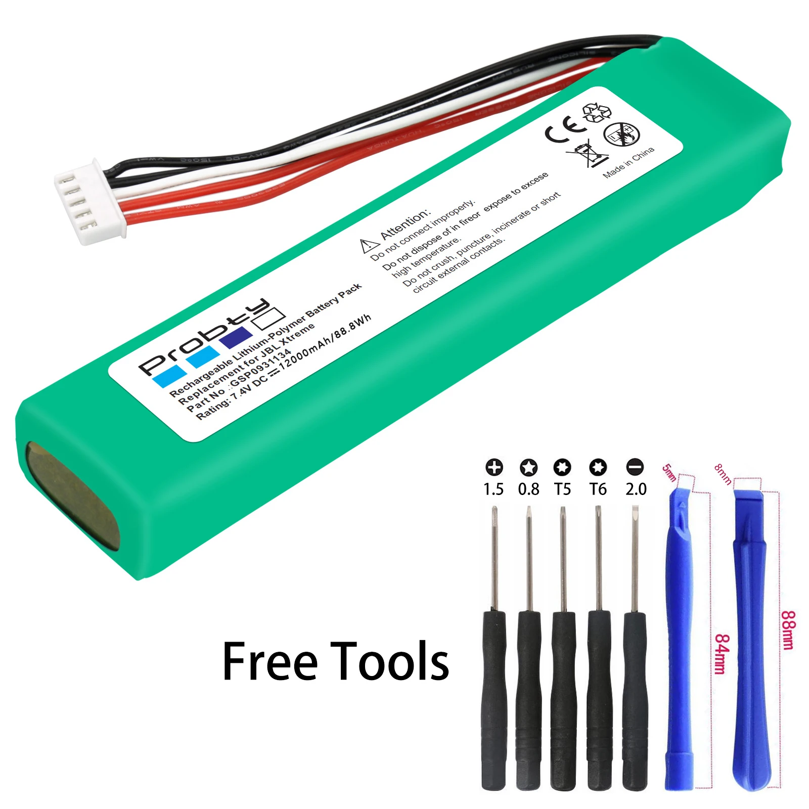 Batteria Probabilità Ty 7.4V 12000Mah Per Jbl Xtreme Xtreme