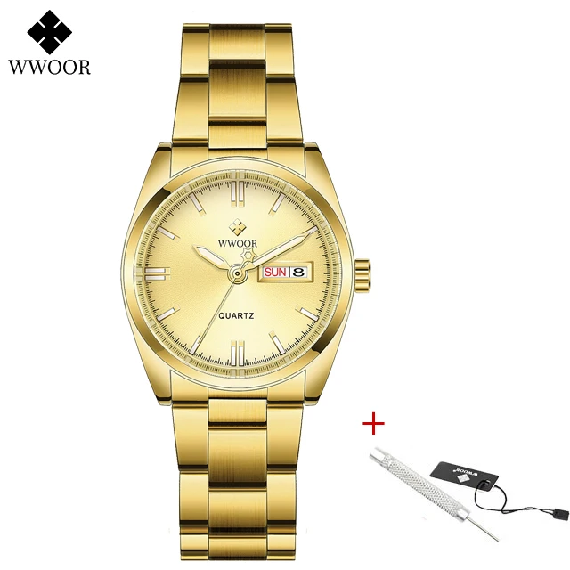 WWOOR White Black Watch For Women 2022 Top Brand Luxury Stainless Steel Waterproof Casual Dress Women Bracelet Watch Reloj Mujer 