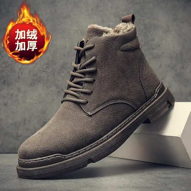 雪のブーツメンズ冬新プラスベルベット厚い革マーティンブーツ秋と冬暖かい毛皮の綿の靴ブーティー チェルシーブーツ Aliexpress