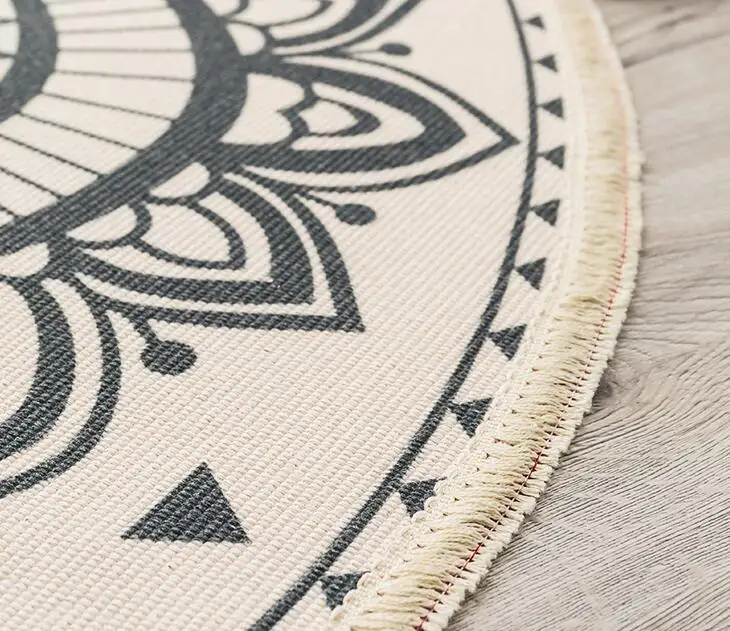 Скандинавский марокканский круглый ковер для спальни Boho Tassel хлопковый ручной