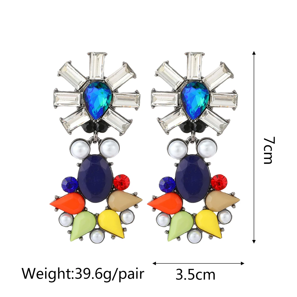 Ztech Mix Crystal Geometric/Bowknot Earrings For Women Big Long Trendy Jewelry Brincos Korean Fashion Accessories pendientes