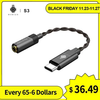 

HIDIZS S3 HiFi Audio Type-C DAC Cable Converter USB DAC to 3.5mm Headphone Amplifier for Android/Windows