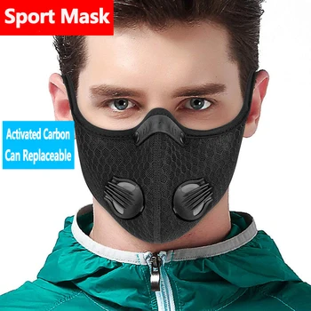 

Adult Sport Face Mask With Filter Carbon Face Mouth Mask Reusable Masks Sport Running Cycling Face Mask
