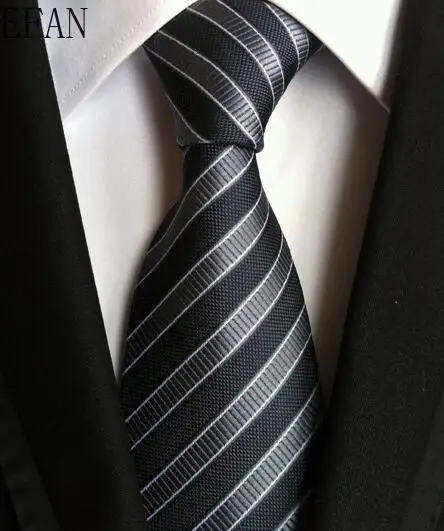 Modne krawaty klasyczne męskie paski żółty granatowy krawaty ślubne żakardowy tkany 100% jedwab w jednolity krawaty w kropki