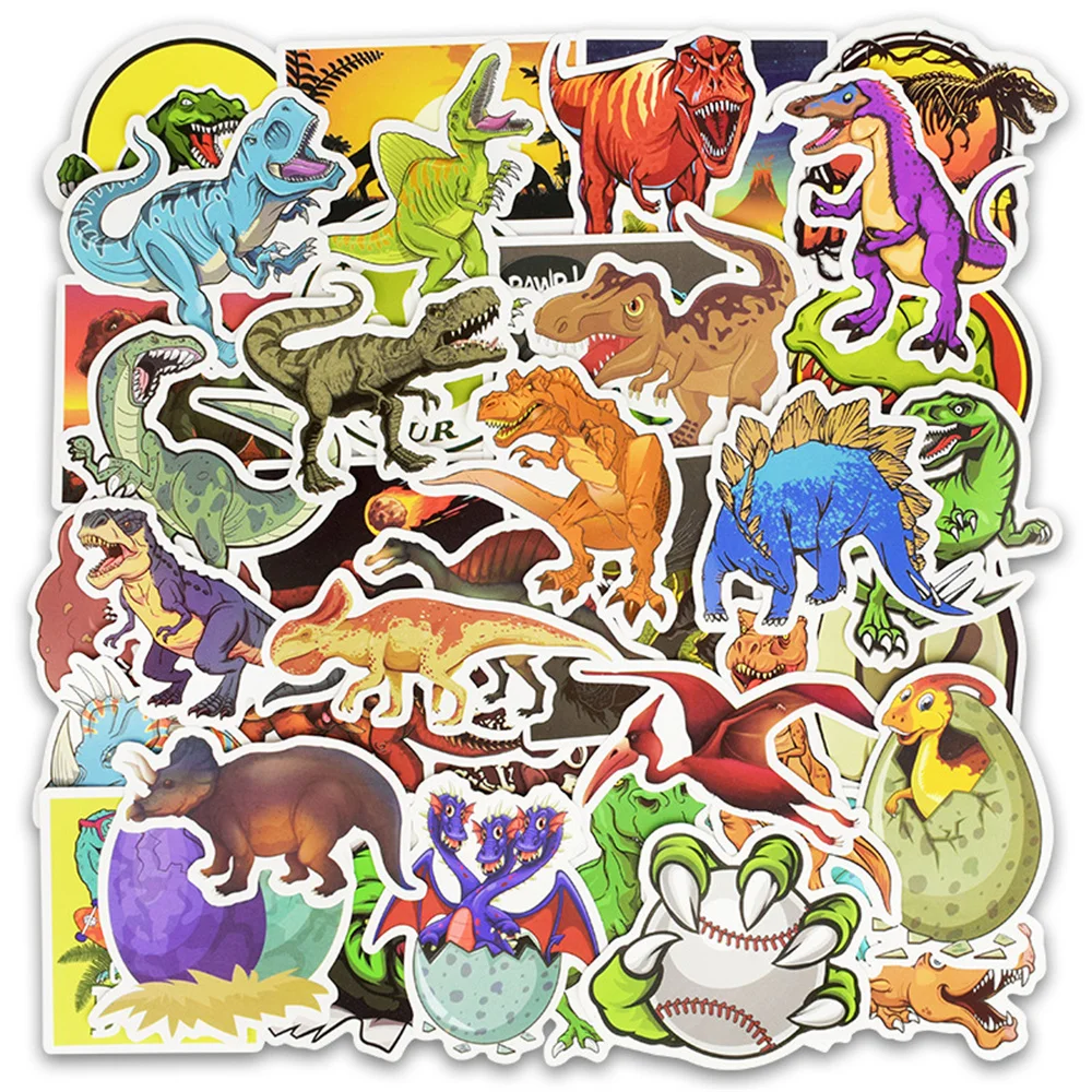 

10/30/50PCS Dinosaur Series Graffiti Sticker Personality Cartoon Sticker Car Trunk Skateboard Guitar Computer Sticker Wholesale