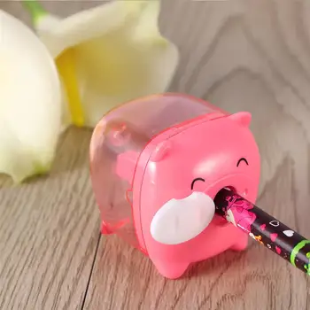 

5pcs Mixed Colors Piggy Pencil Sharpener Cartoon Pig Handheld Sharpener