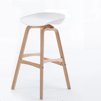 

Modern Creative Solid Wood Bar Chairs Nordic Minimalist Bar Stools American Fashion Restaurant High Home Chair Furniture