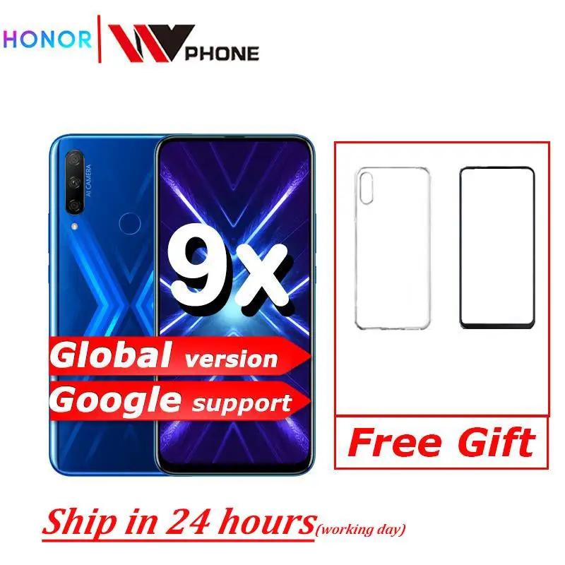 

global version Honor 9x Smart Phone 6.59 inch Full Screen 48MP triple Cameras 4000mAh GPU Turbo MobilePhone