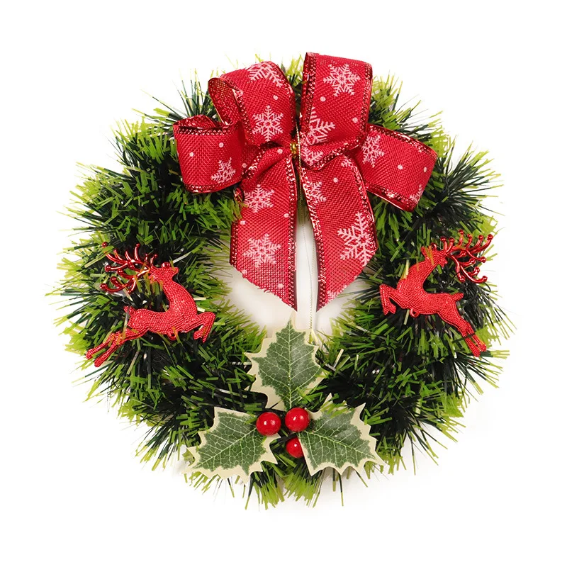 

Hanging Wreath Garland Bell Flower Decoration Flocking Window Seasonal