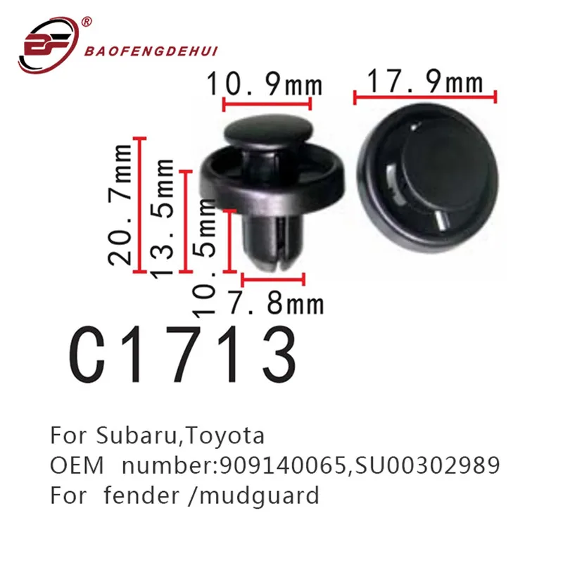

For Subaru fender mudguard wheel frame air filter, air inlet car positioning fastener front and rear bumpers