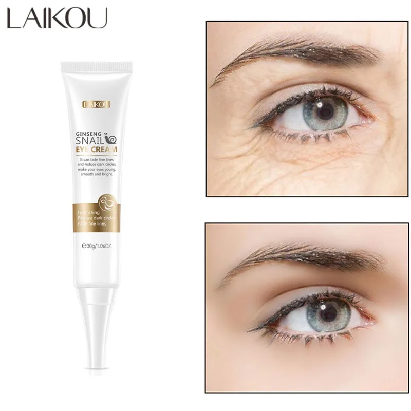 

LAIKOU Snail Anti Wrinkle Eye Cream Anti Puffiness Niacinamide Whitening Remove Dark Circles Eye Bag Anti Aging Eye Skin Care