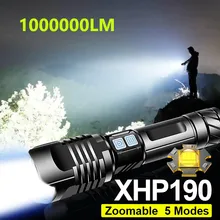 

1000000 LM Super XHP190 Most Powerful Led Flashlight 18650 XHP90 Led Torch USB Rechargeable Tactical Flashlight Zoom Hand lamp