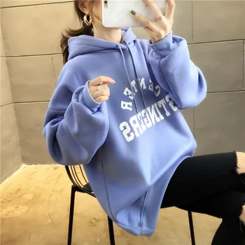 

plus size streetwear sudaderas mujer 2019 oversized women clothes hoodies sweatshirt kawaii sweat velvet fleeces female A5627