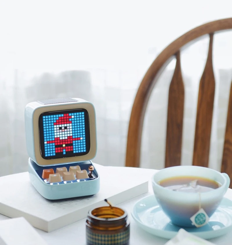 Divoom DITOO Pixel Bluetooth беспроводной динамик механический Ретро Мини компьютер модель умный динамик будильник Рождественский подарок