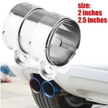 

Exhaust Pipe Hoop Exhaust Pipe Clip Universal Tail Muffler Hoop Rear Round Silencers 2/2.5Inch Sliver Durable