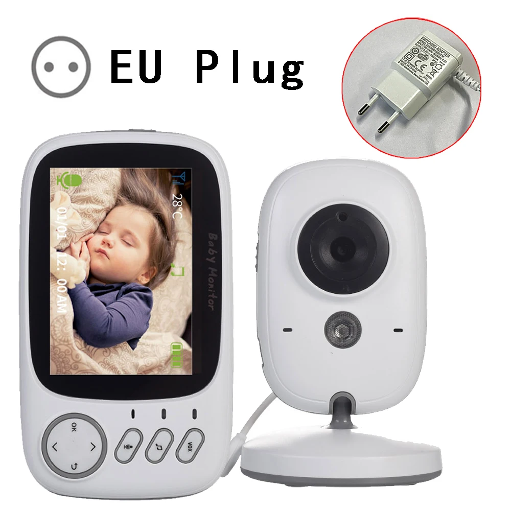 VB603-EU VB603 3,2 дюймов ЖК-монитор для младенца ИК ночного видения камера безопасности температуры няня контроль температуры Колыбельная 2 способа аудио - Цвет: VB603-EU