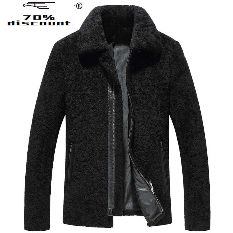 

Men's Natural Fur Coat Winter Jacket Men Sheep Shearling Short Warm Real Fur Coats Leather Jackets Plus Size