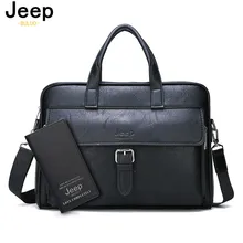 JEEP BULUO, мужской деловой портфель, сумка, высокое качество, дорожная сумка для мужчин, спилок, кожа, 14 дюймов, сумка-мессенджер для ноутбука