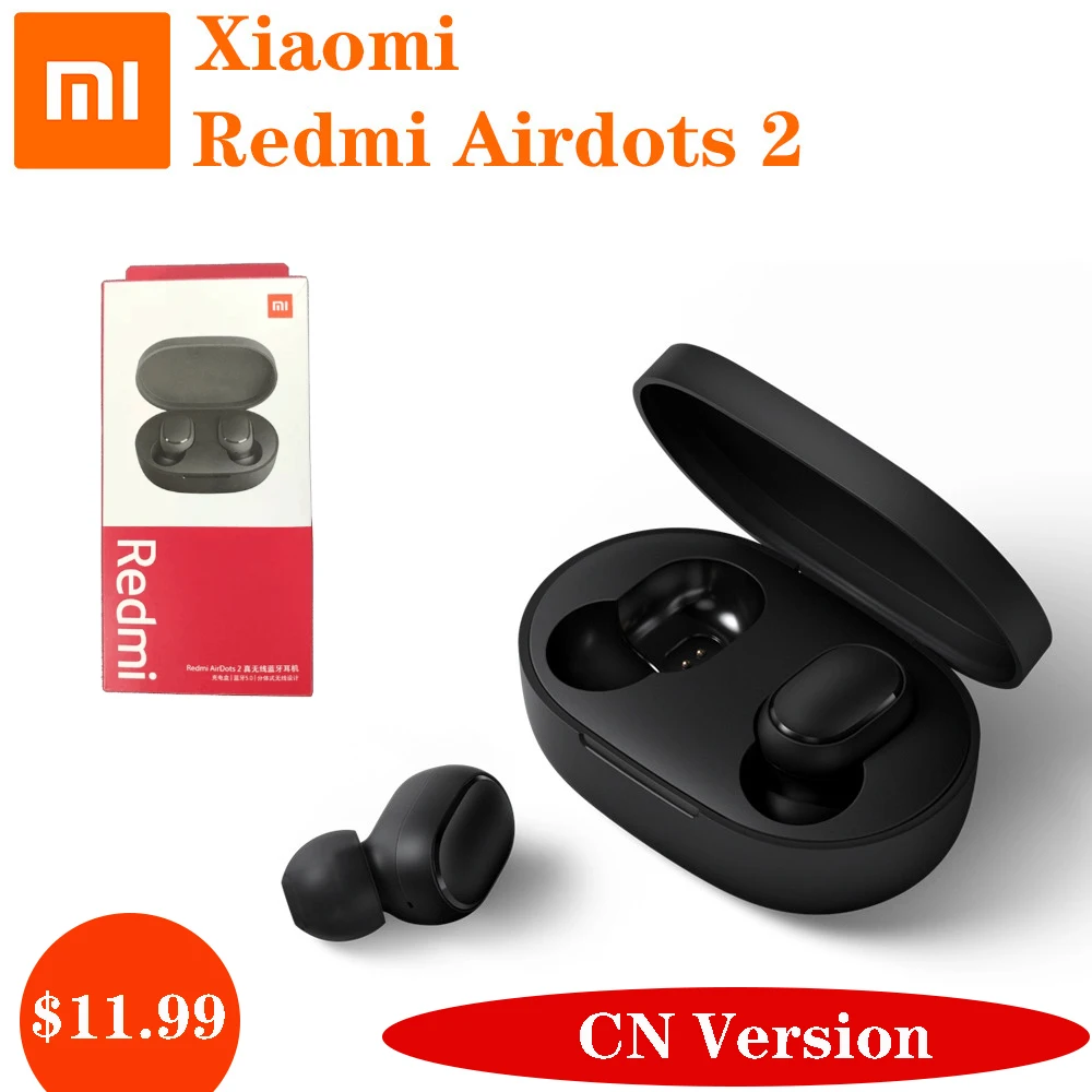  Оригинальные беспроводные наушники Xiaomi Redmi Airdots 2 TWS, игровые спортивные наушники с искусственным интеллектом, гарнитура с микрофоном д…