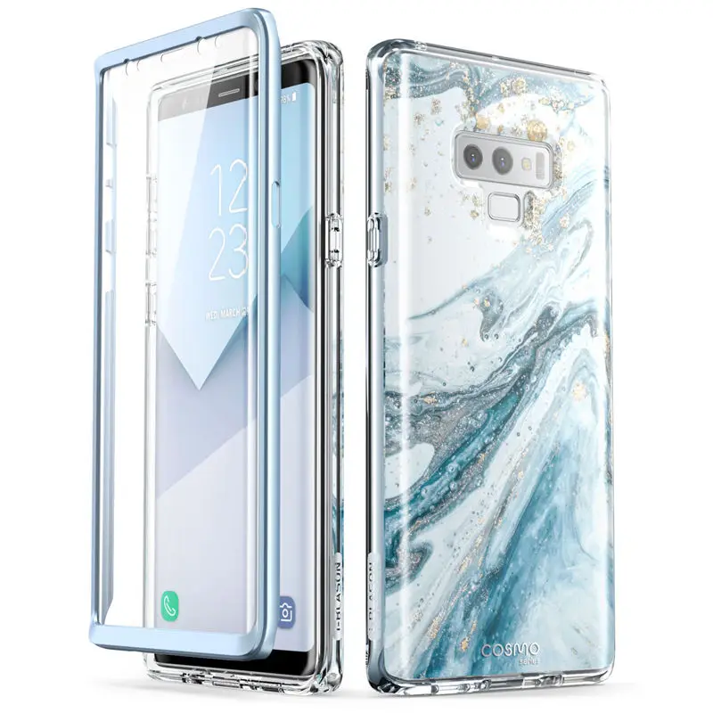 Blue I-BLASON для samsung Galaxy Note 9 чехол Cosmo полный корпус блестящий Мраморный Бампер Защитный чехол со встроенной защитной пленкой - Цвет: Blue