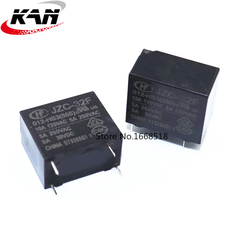 10 шт./лот Мощность реле HF32F JZC-32F-005-HS3 JZC-32F-009-HS3 JZC-32F-012-HS3 JZC-32F-024-HS3 5A 250VAC 4PIN |