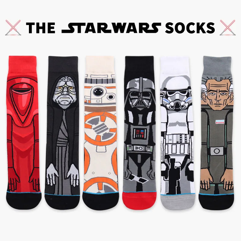 Calcetines de Cosplay de Star Wars para hombre y mujer, medias de anime de la guerra de las galaxias, 9 Caballero Jedi, Master Yoda, C-3PO, Wookiee, Comics, el despertar de la fuerza