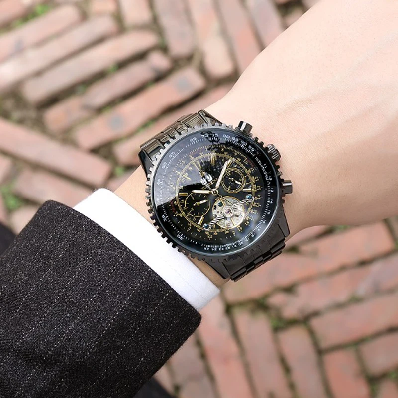 Tourbillon дизайнерские автоматические военные часы с большим циферблатом мужские