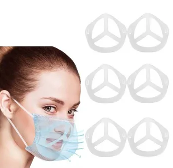 

6pcs 3d Breathable Valve Mouth Mask Support Plastic Face Mask Holder Reusable Mask Bracket Increases Breathing Space Se6