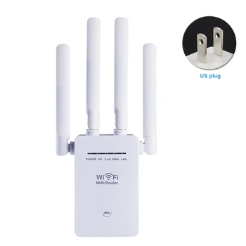 

5G 1200Mbps Networking WiFi Range Extender Router Signal Booster Dual Band Access Point Home Portable With 4 External Antennas