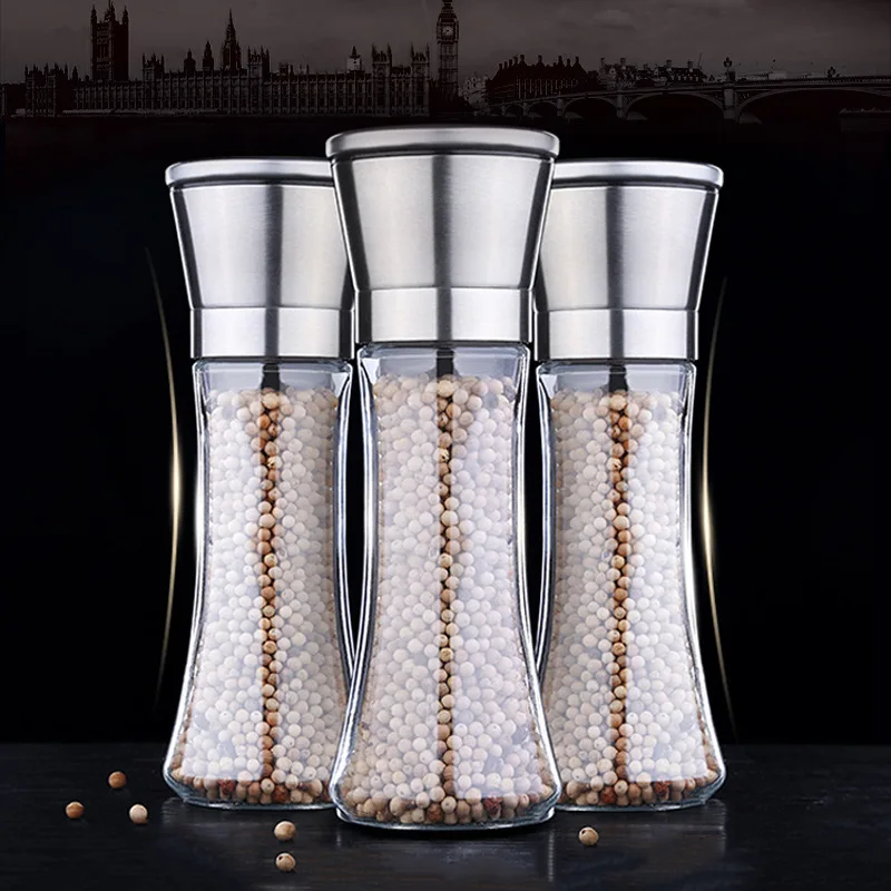 Hot sale manual stainless steel pepper mill salt grinder salt and pepper mill kitchen tool kitchen gadgets spice grinder01