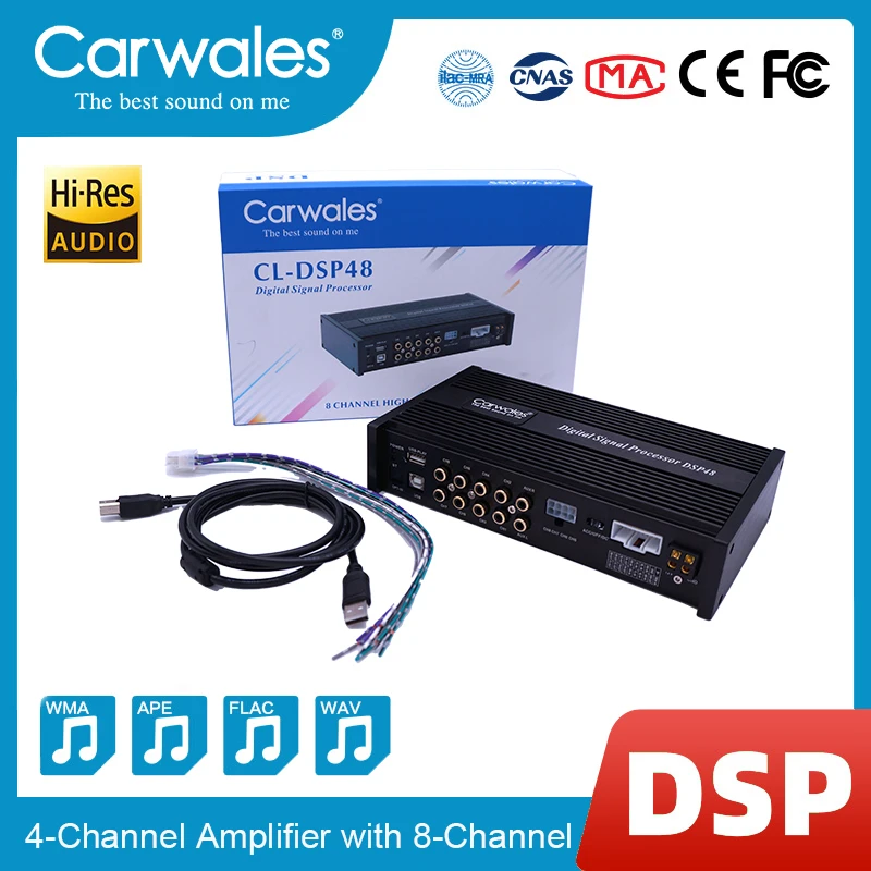 Carwales AMPLIFICADOR DE potencia de Audio para coche, DSP, 4x 105w, 6 CANALES, EQ, PC, APP, WeChat, Applet, Bluetooth, depurador multiplataforma|Amplificadores multicanal| - AliExpress